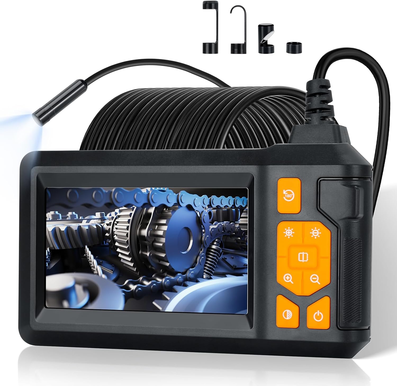 Endoskopkamera, 1080p Hd Industrie-endoskop, Ip67 Wasserdichte 4,3" Ips-rohrinspektionskamera, 8 Leds