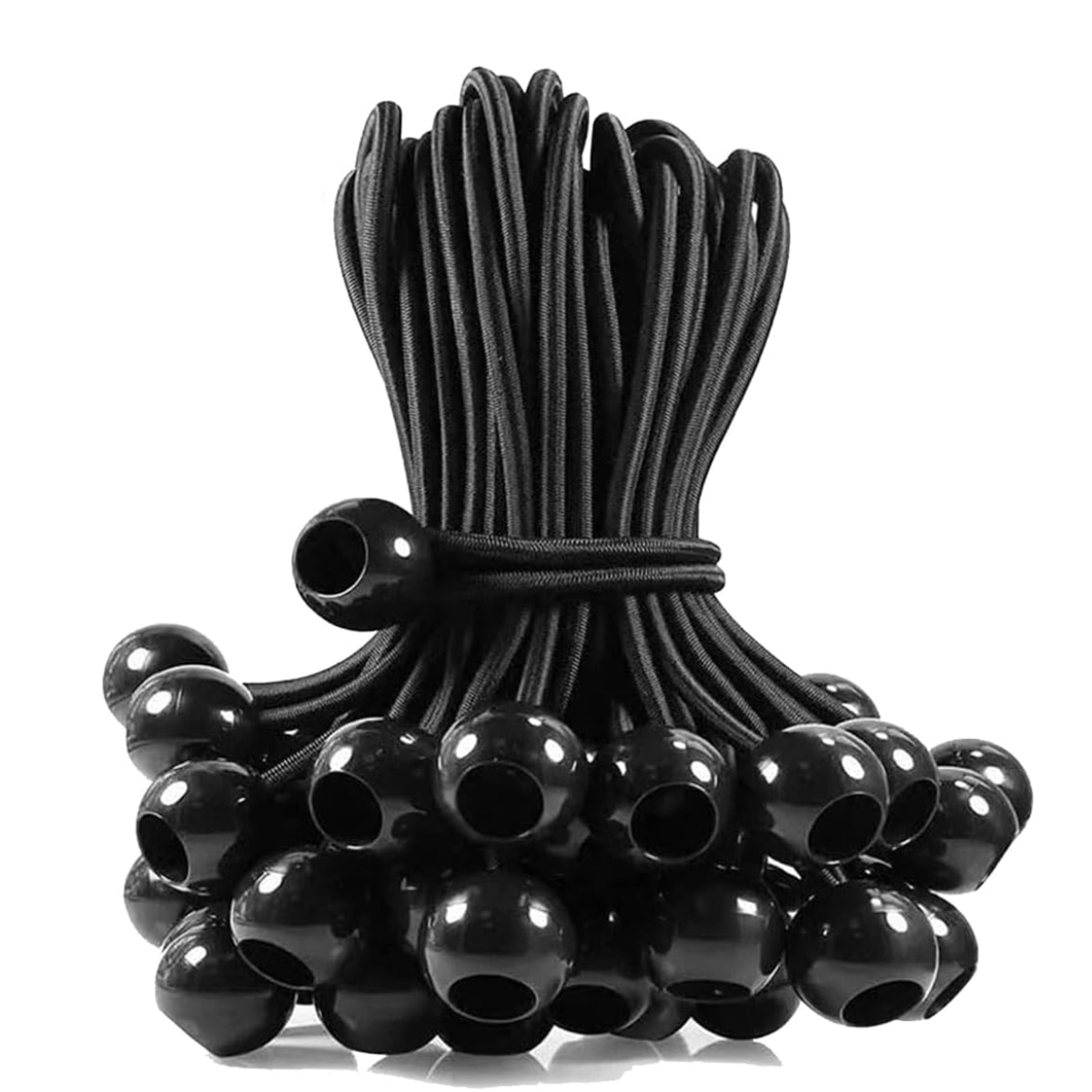 Konvolut Aus 30 Elastischen Bungee-seilen + Kugel, 10/15/20 Cm, Gummi, Für Poster/zelte/banner/pavillons