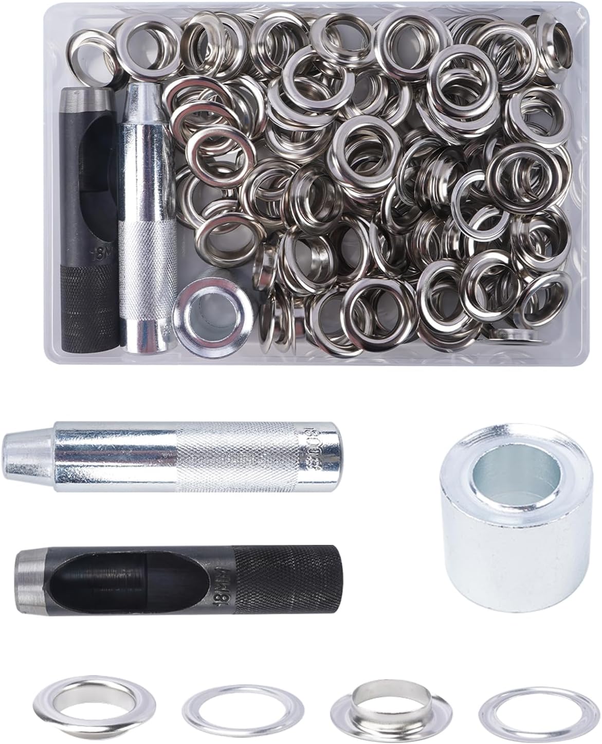 100 Ösen-sets, 18 Mm, Metall, Stahl, Plane, Leder, Tasche - 100 Ösen-sets, 18 Mm, Metall, Stahl, Plane, Leder, Tasche