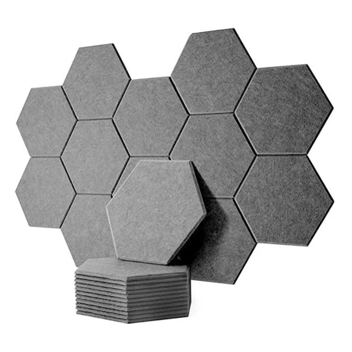 12 Sechseckige Akustikpaneele – 30 X 26 X 1 Cm Akustikschaumstoff – Für Tonstudios, Büros, Studios Und Dekoration
