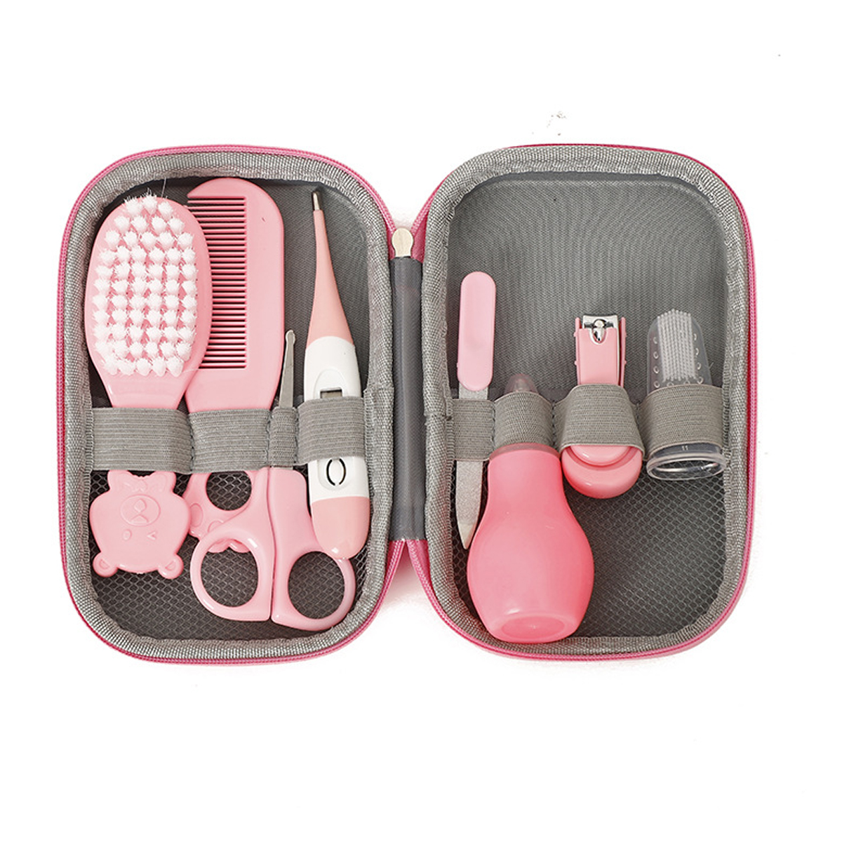 Babypflegeset, Nagelknipser, Messlöffel, Thermometer, Nasensauger, 8-teiliges Set