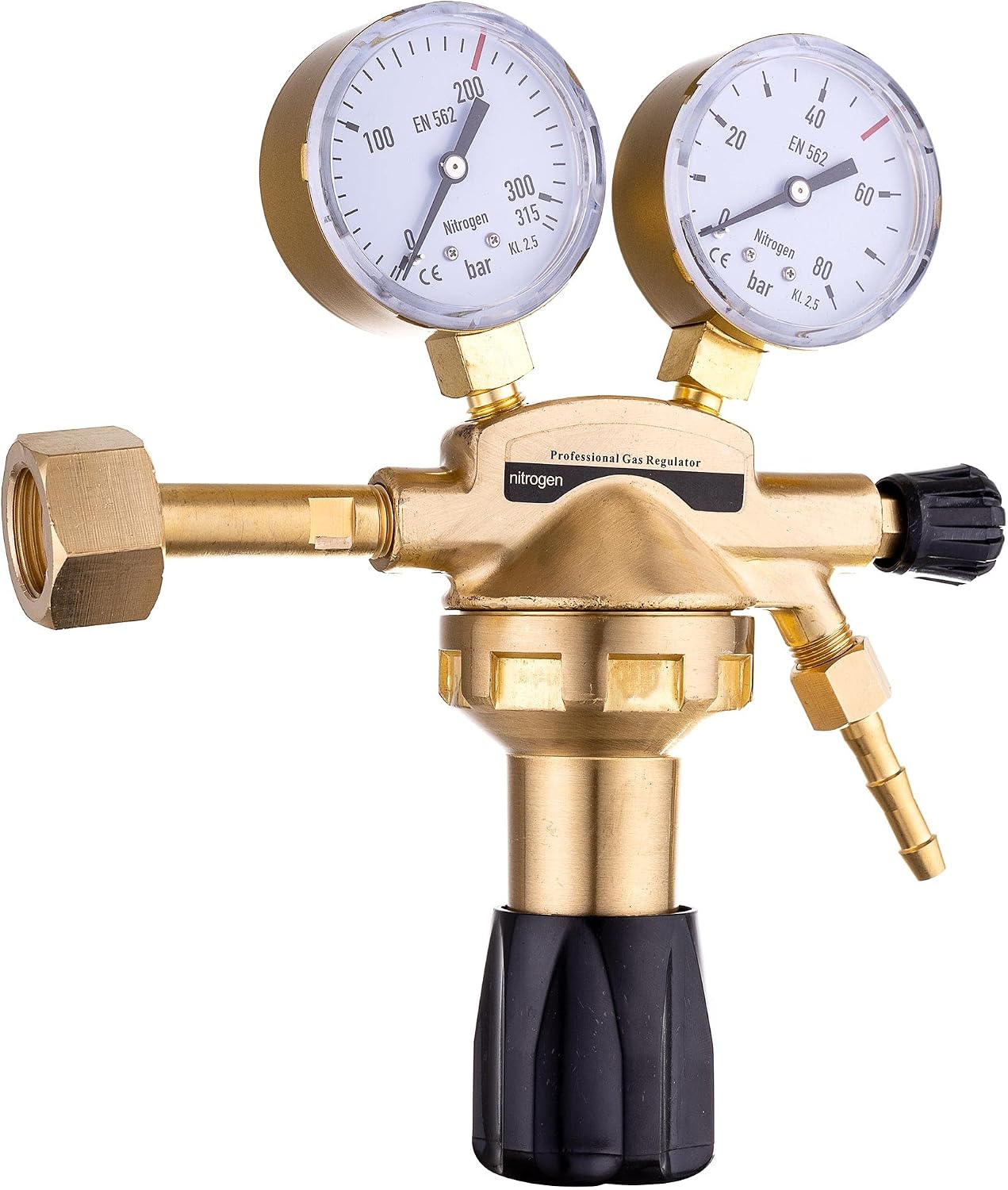 Stickstoffdruckregler – Zwei Manometer – Variabler Durchfluss 30 M³/h – Für Klimaanlagen Und Reifen – Schwarz – 0,5–50 Bar