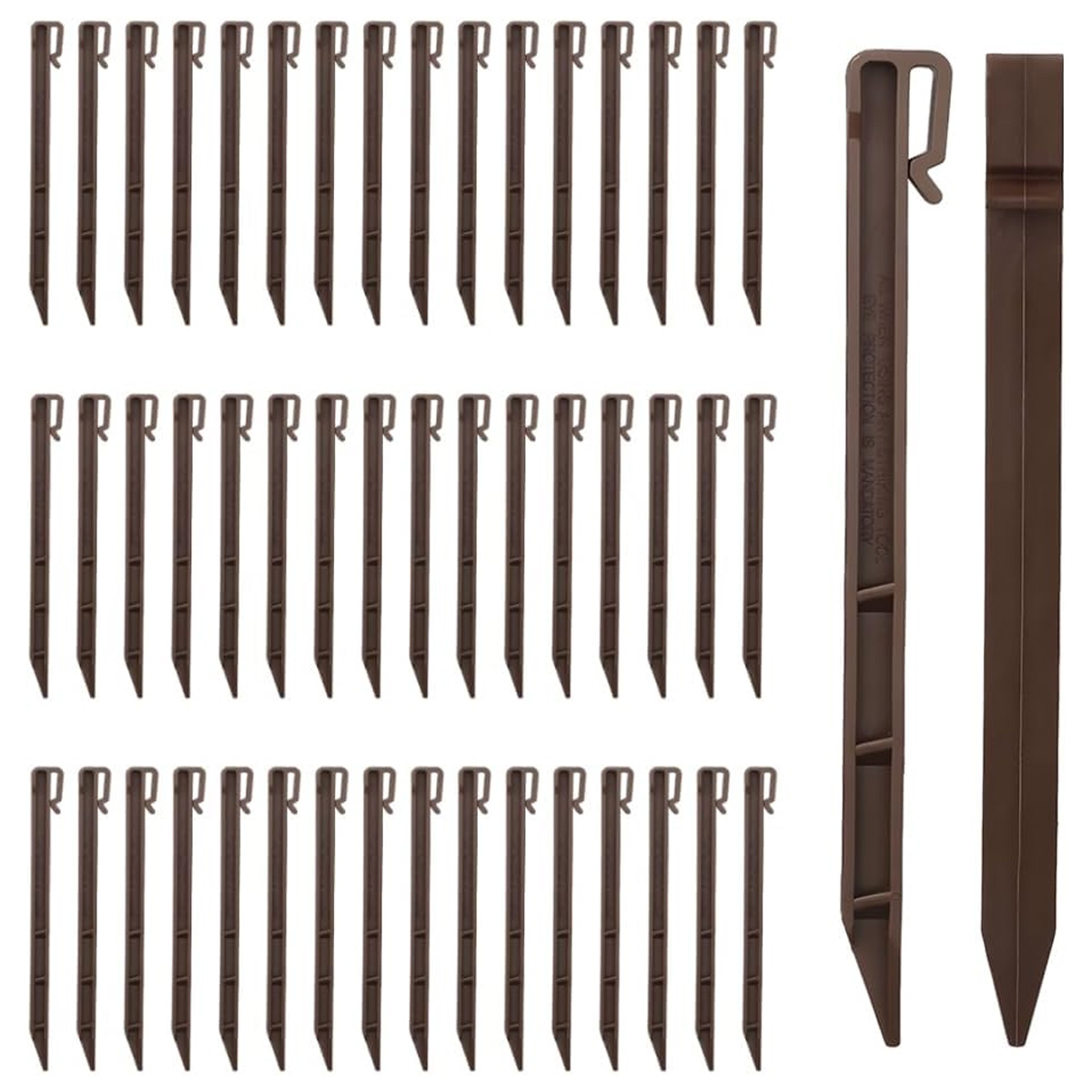 Packung Mit 50 Kunststoff-erdankern, 25,4 Cm, Mit Eisenhaken, Für Gartenbeeteinfassungen Und Zelte