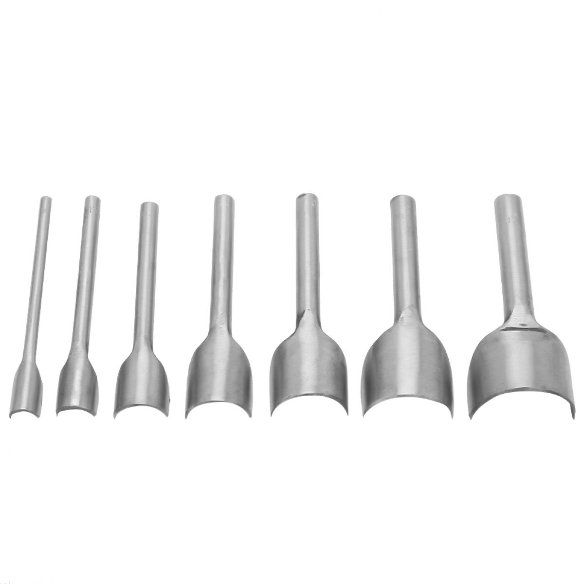 Satz Von 7 Lederbearbeitungsstempeln, C-förmiges Handstempelwerkzeug, Halbrund (10-40 Mm)