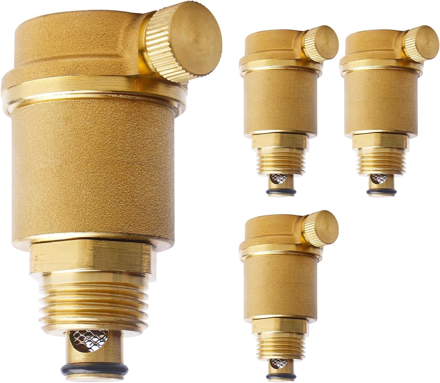 Satz Mit 4 Automatischen Schnellverschluss-entlüftungsventilen Aus Messing, 1/2" Dn15. Automatisches Entlüftungsventil Für Heizkessel, Heizkörper Und Solarwarmwasserbereiter.