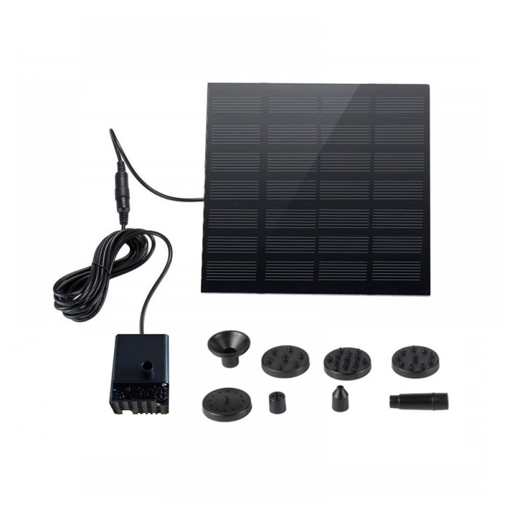 Solar-teichpumpe, Glaspaneel, 8 Düsen, 3 M Kabel, Für Teiche Und Vogeltränken