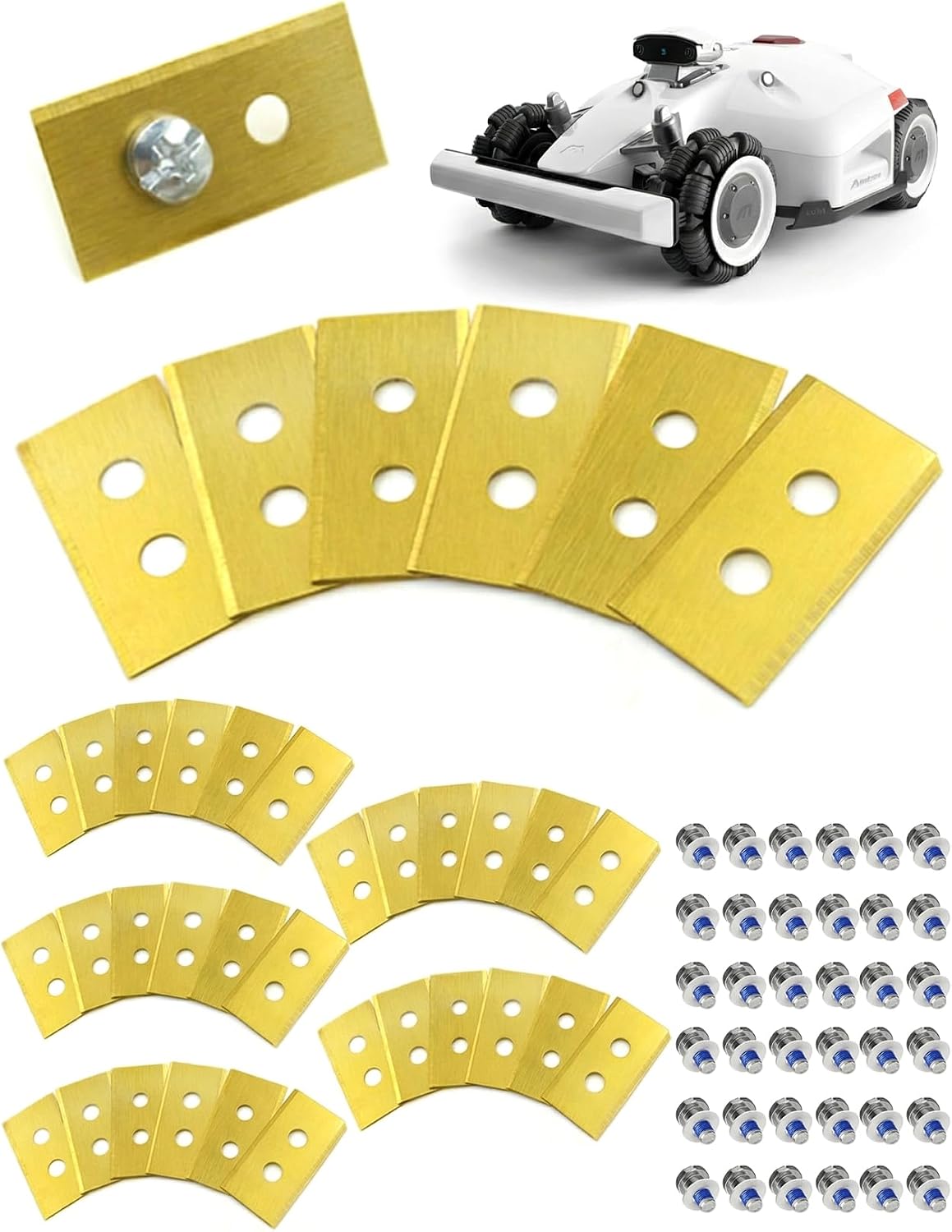 36 Ersatzmesser, Doppelloch, Edelstahl, Titan, Für Mammotion Luba Yuka Mähroboter