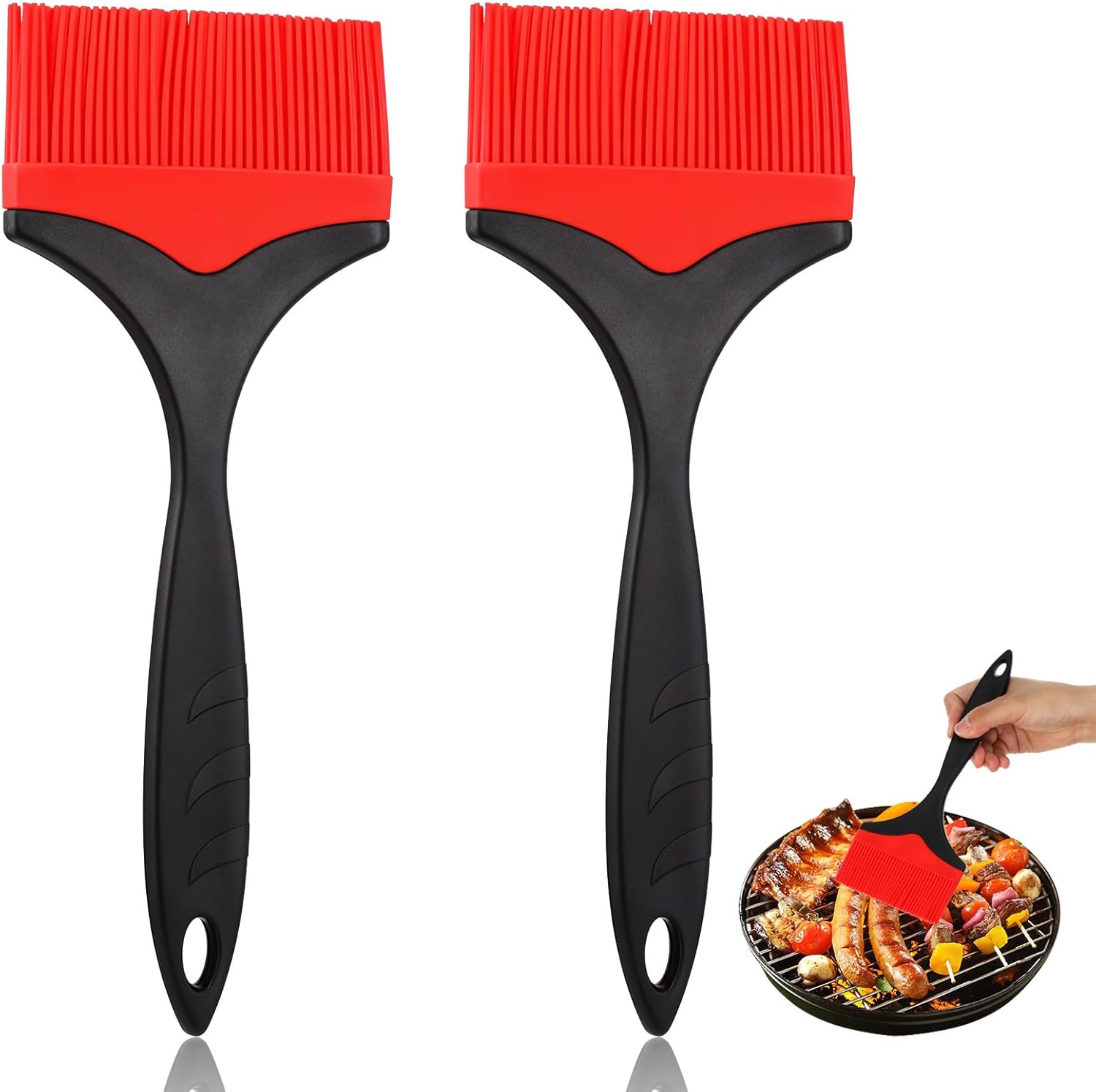 Set Mit 2 Silikonölpinseln Mit Breiten Spitzen Und Köpfen. - Set Mit 2 Silikonölpinseln Mit Breiten Spitzen Und Köpfen.