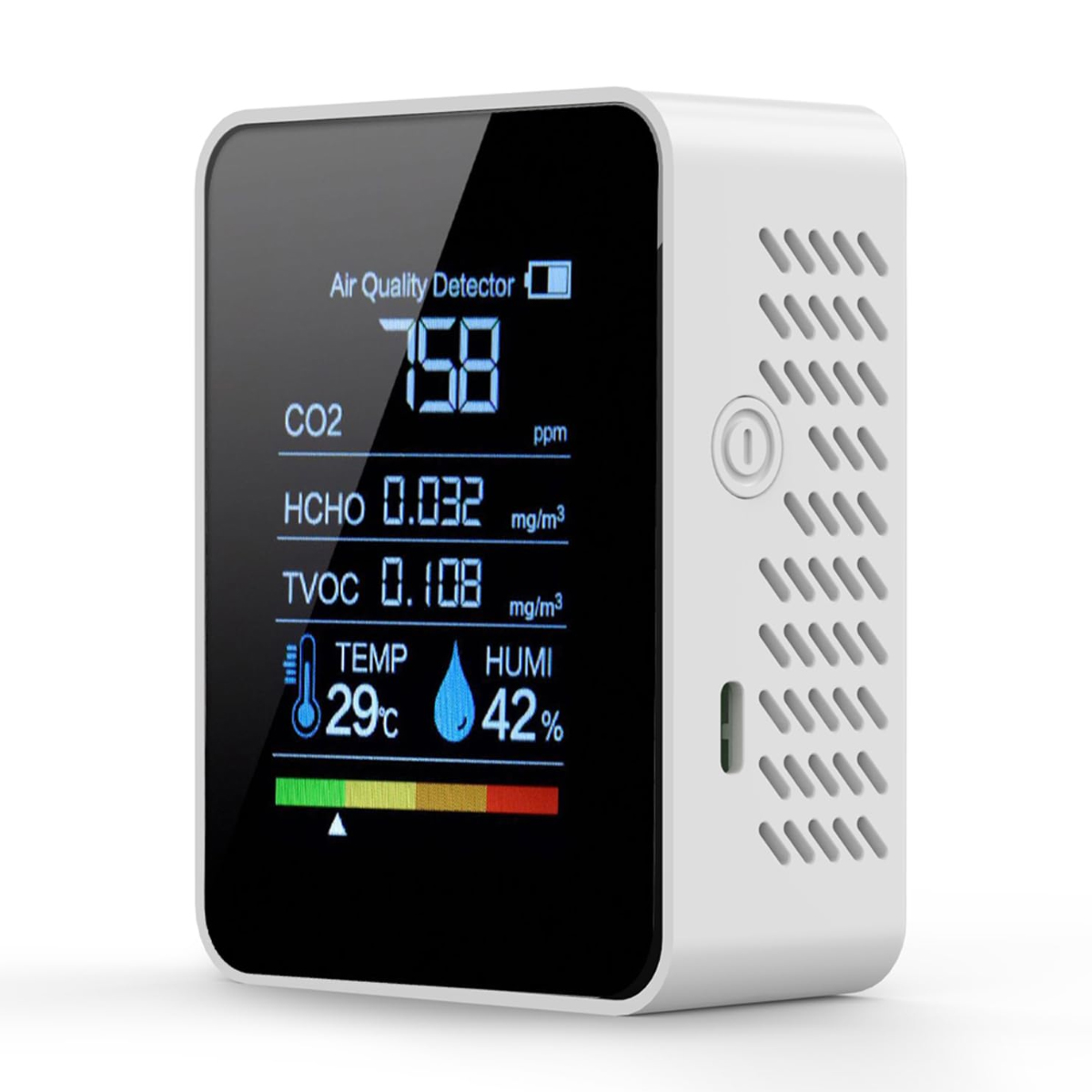 6-in-1-luftqualitätsmonitor Mit Formaldehyd-detektor, Schadstoffmessgerät, Hcho-, Tvoc- Und Pm2,5/pm10-tester