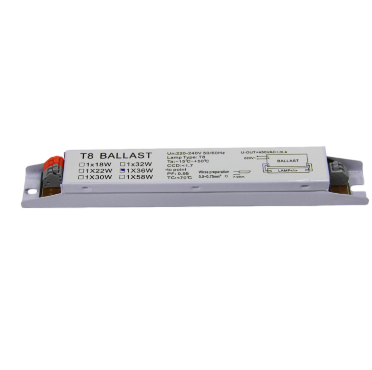 Hocheffizientes Elektronisches T8 36w Vorschaltgerät Für Leuchtstoffröhren (1 Lampe)