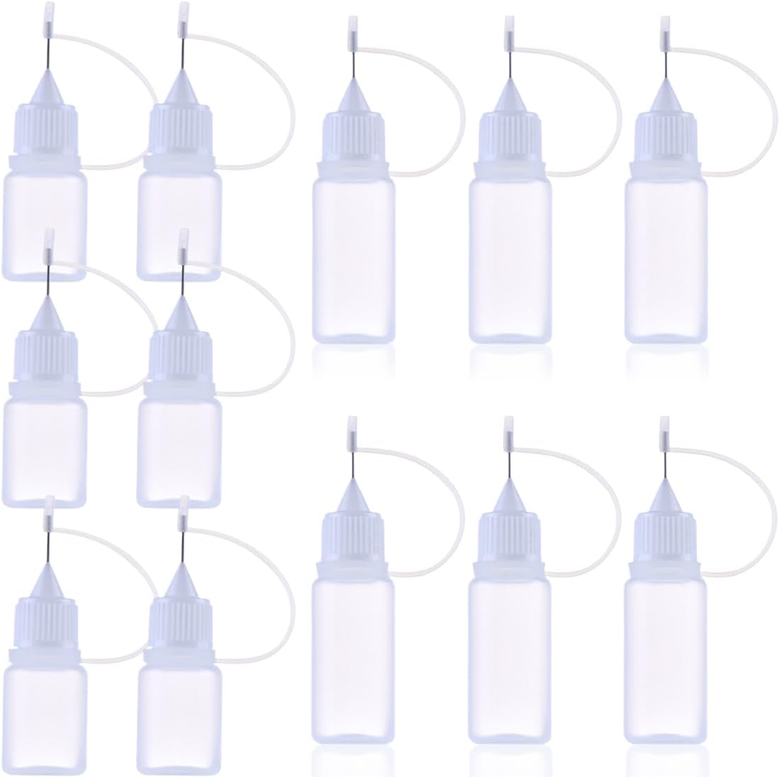 12 Pipettenfläschchen 5 Ml/10 Ml – Flexible, Leere Präzisions-klebstofffläschchen Aus Kunststoff Für Schmierstoffe, Farben, Tinte, Alkohol (weiß)