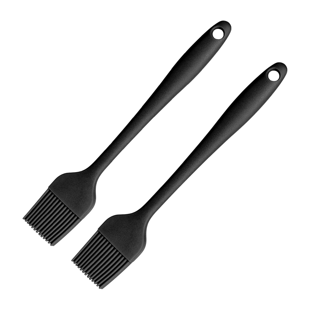 21 Cm Lange Silikon-küchenpinsel – Schwarz – Für Gebäck, Grillen Und Kochen – Lebensmittelecht