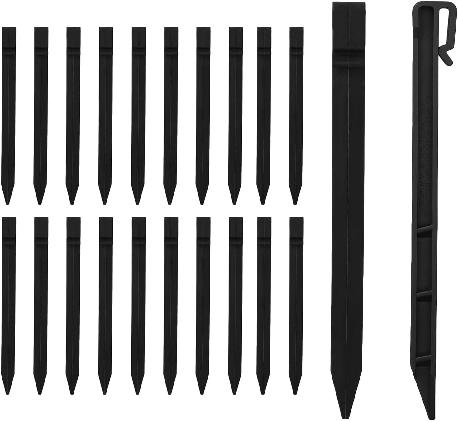 20er-pack Verankerungspfähle, Uv-beständiger Kunststoff, 24,6 Cm, Schwarz, Zur Befestigung Von Unkrautvlies Und Gartenbeeteinfassungen