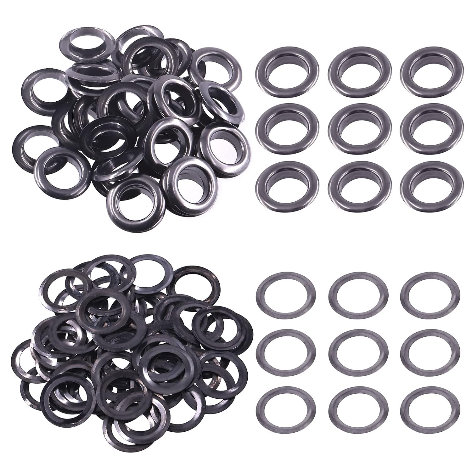 100 Metallösen - Stahlscheiben - Reparatur Von Segeltuch, Leder, Vorhängen - Heimwerken, Schuhen, Zelten - Silber - 14 Mm