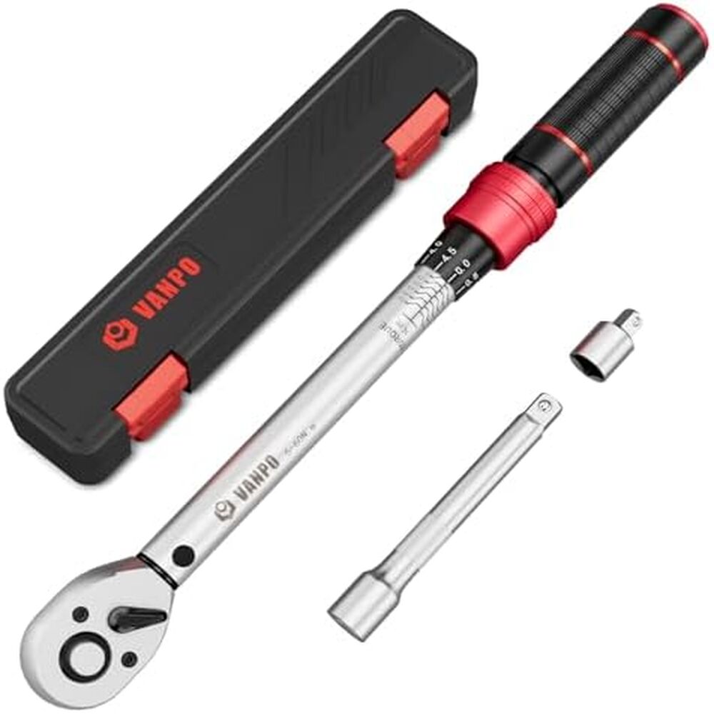 1 Verstellbarer Drehmomentschlüssel Mit Zweifarbigem Griff, Größe 3/8", 5-60 N
