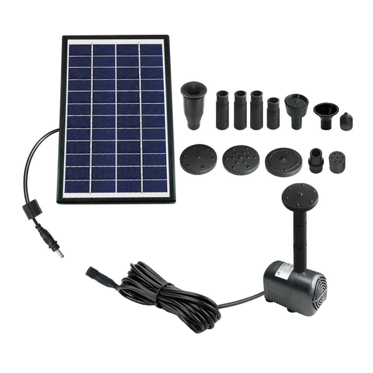 Solarbetriebener Gartenbrunnen, 6-w-solarpumpe Für Gartenteiche, Schwimmender Solar-gartenbrunnen Mit 9 Düsen
