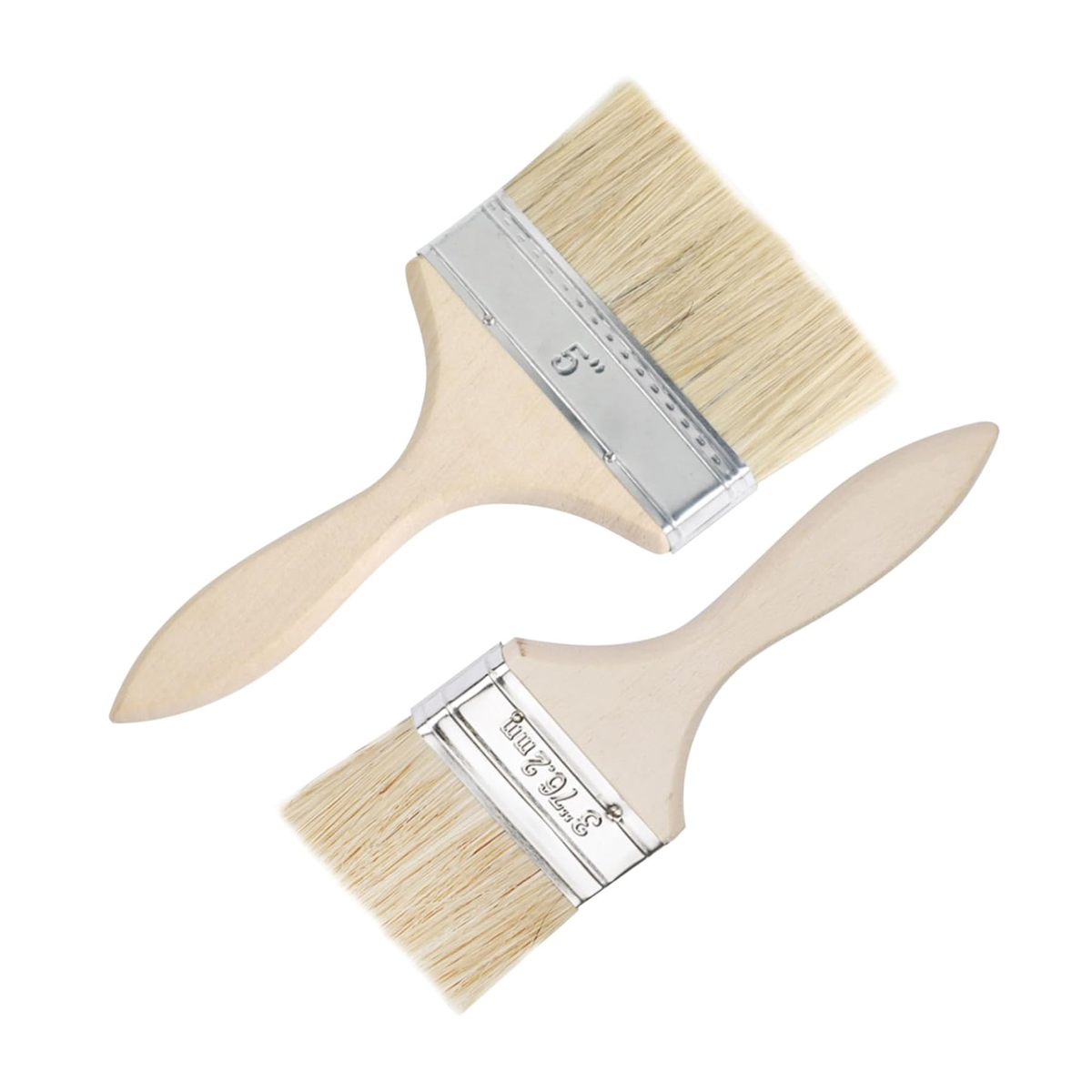 Flachpinsel 70/115 Mm, Holzgriff, Naturborsten, Zum Lasieren, Lackieren, Beizen Und Wandstreichen