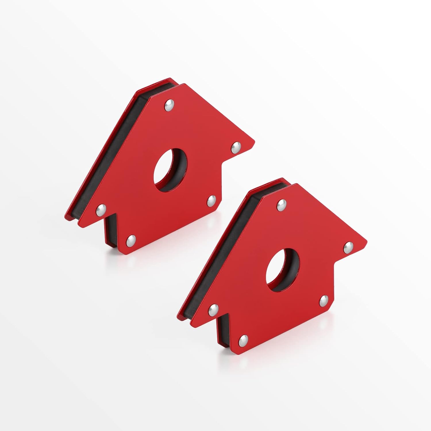 2 Stück Magnetische Schweißpositionierer, 11 Kg Zugkraft, 45°, 90°, 135° Magnetwinkel, Rote Magnetische Schweißwinkelhalterung