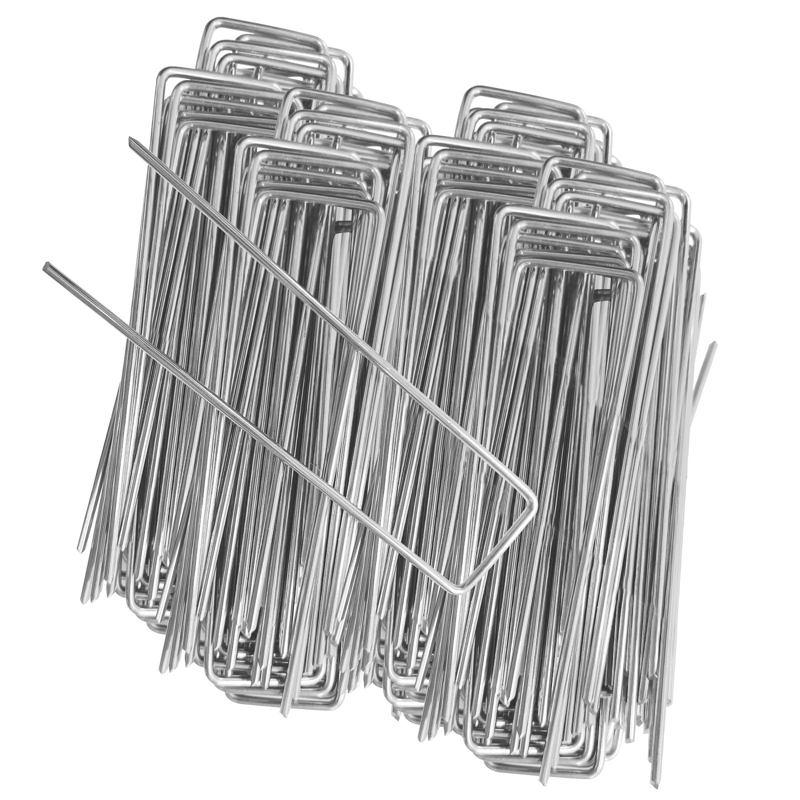 100er-pack Gartenbefestigungspfähle – 150 X 36 Mm Ø 3 Mm, Verzinkter Stahl, U-förmige Befestigungspfähle Für Unkrautvlies