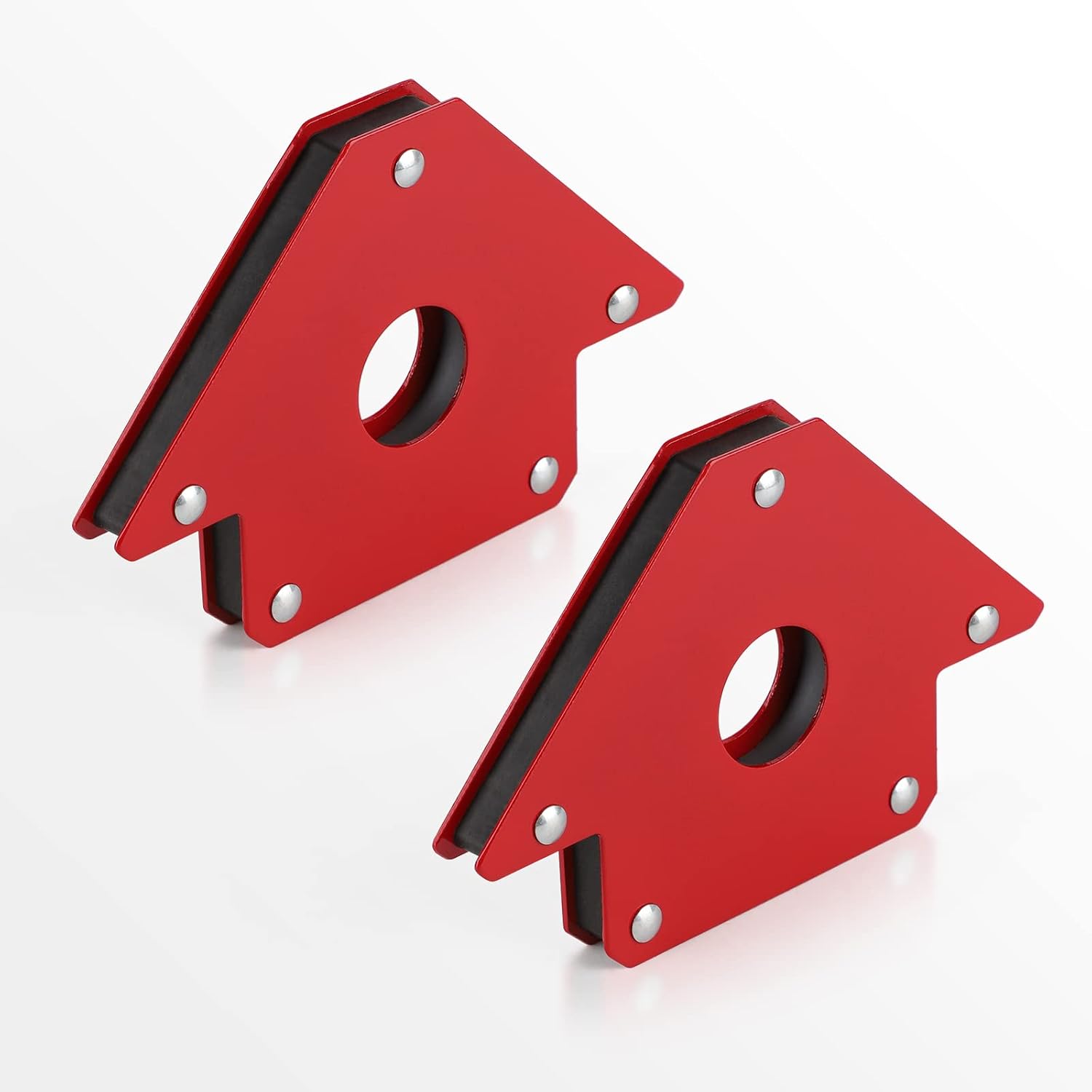 2 Stück Magnetische Schweißpositionierer, 35 Kg Zugkraft, 45°, 90°, 135° Magnetwinkel, Rote Magnetische Schweißwinkelhalterung