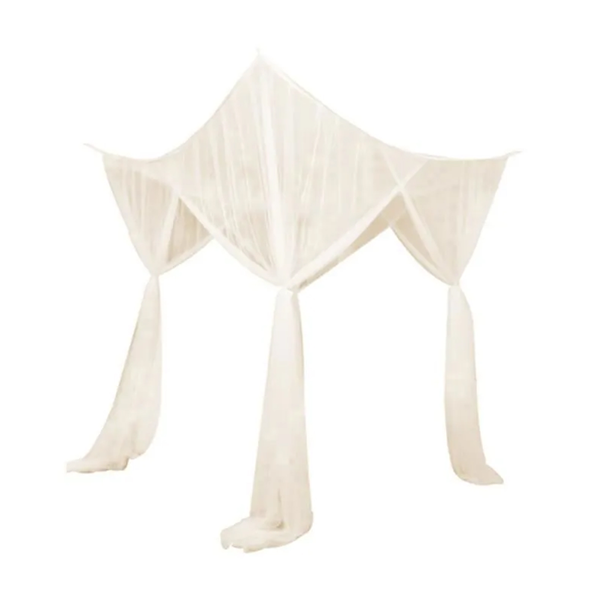 Eckbett-himmelbett-moskitonetz, Schlafzimmer-hänge-bettblende, Beige - Eckbett-himmelbett-moskitonetz, Schlafzimmer-hänge-bettblende, Beige