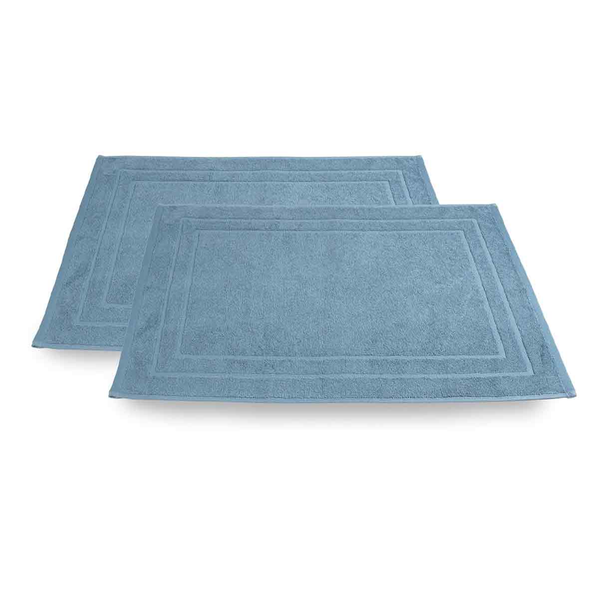 2er-set Badematten – 100 % Baumwollfrottee – 50 X 70 Cm – 700 G/m² – Schnelltrocknend – Saugfähig – Waschbar – Sturmblau