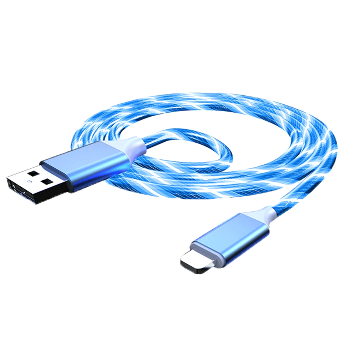 Led-beleuchtetes Usb-c-zu-usb-c-kabel, 3a-schnellladefunktion, Kompatibel Mit Iphone 15/15 Pro/15 Plus/15 Pro Max (2 M, Blau)