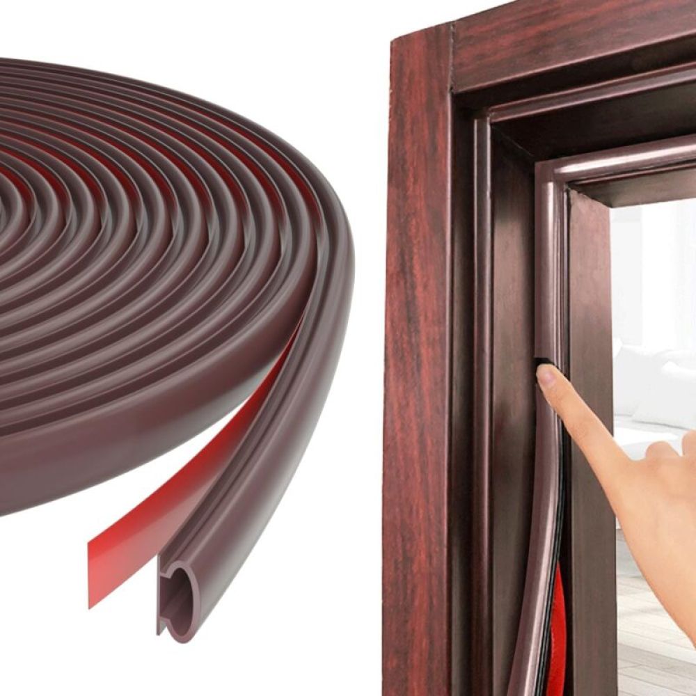 Tür- Und Fensterdichtung, 6 M/236 Zoll, Braune D-förmige Tür- Und Fensterdichtung, Schalldämmung, Ersatz Für Einen Spalt Von 2,5–6 Mm, Cao
