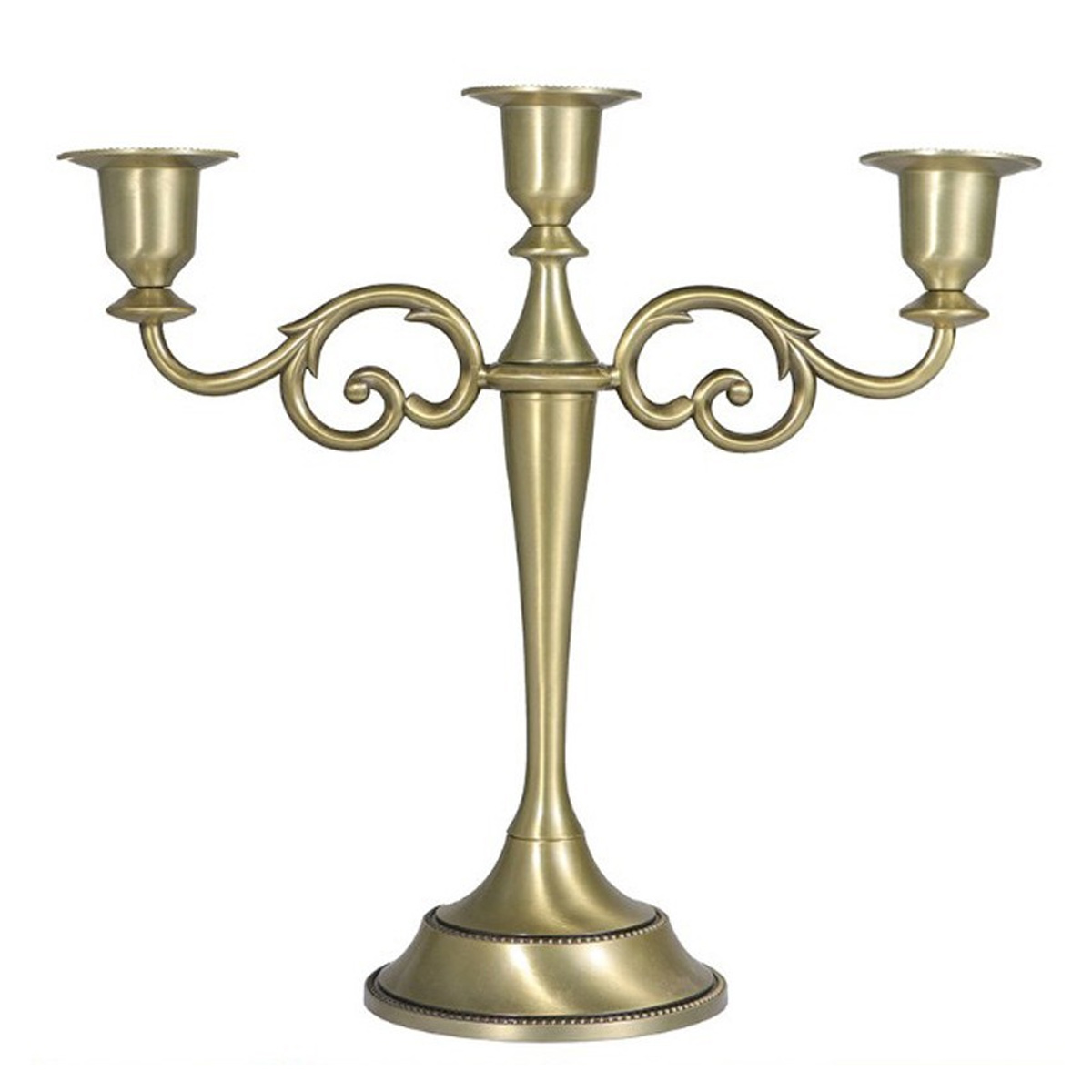Metallkerzenständer, Dreiarmiger Metall-kronleuchter Im Europäischen Stil, Prächtiger Kronleuchter Für Esstische (bronze)
