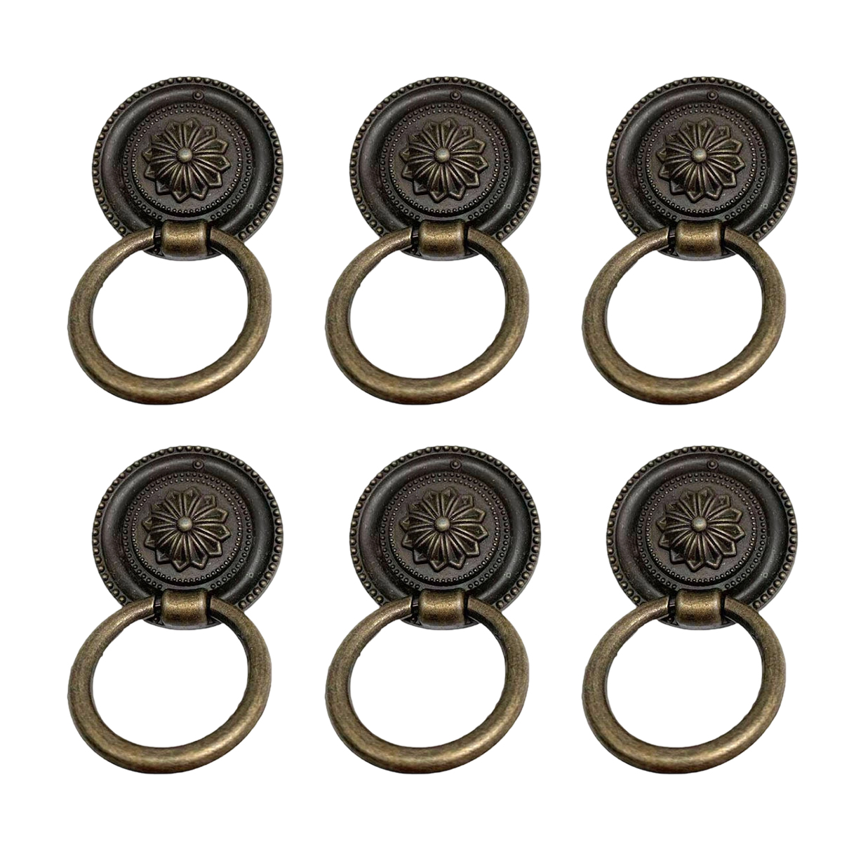 Vintage-bronze-griffringe (flach/rund) Für Kleiderschrank, Nachttisch, Garderobe