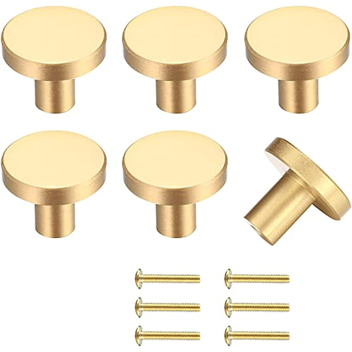 10 Goldene Möbelknöpfe 20 X 25 Mm Mit Schrauben, Messing-schubladen-/türgriffe