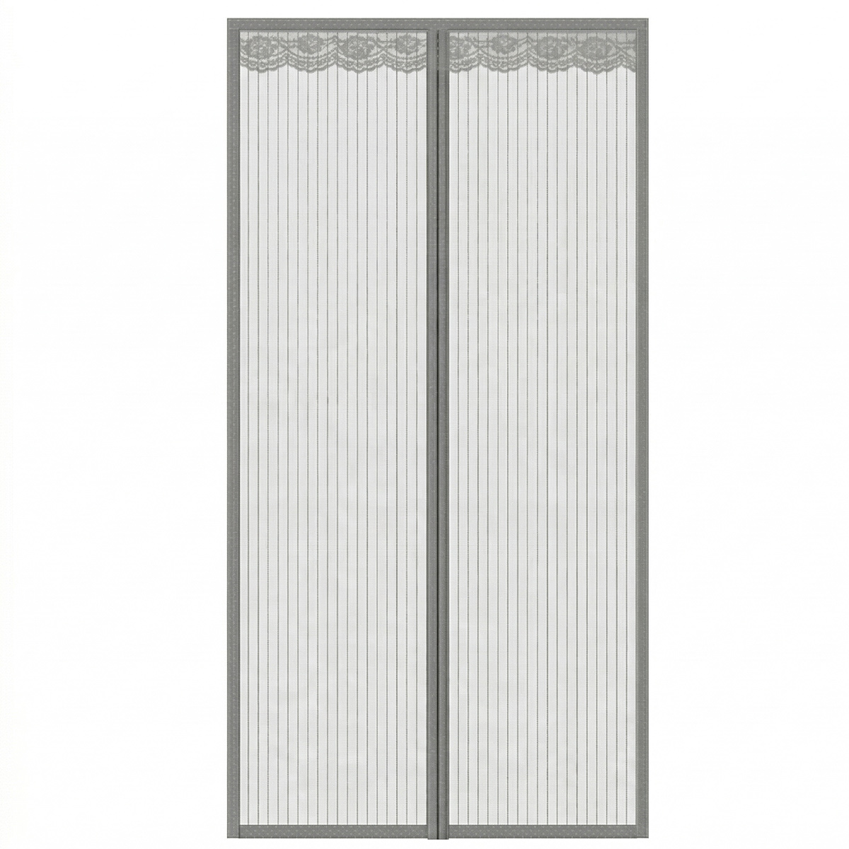 Magnetisches Moskitonetz Für Türen Und Fenster, 90 X 210 Cm, Verstärktes Fliegengitter Für Balkon-, Keller- Und Schlafzimmertüren, Grau, 50 Magnete