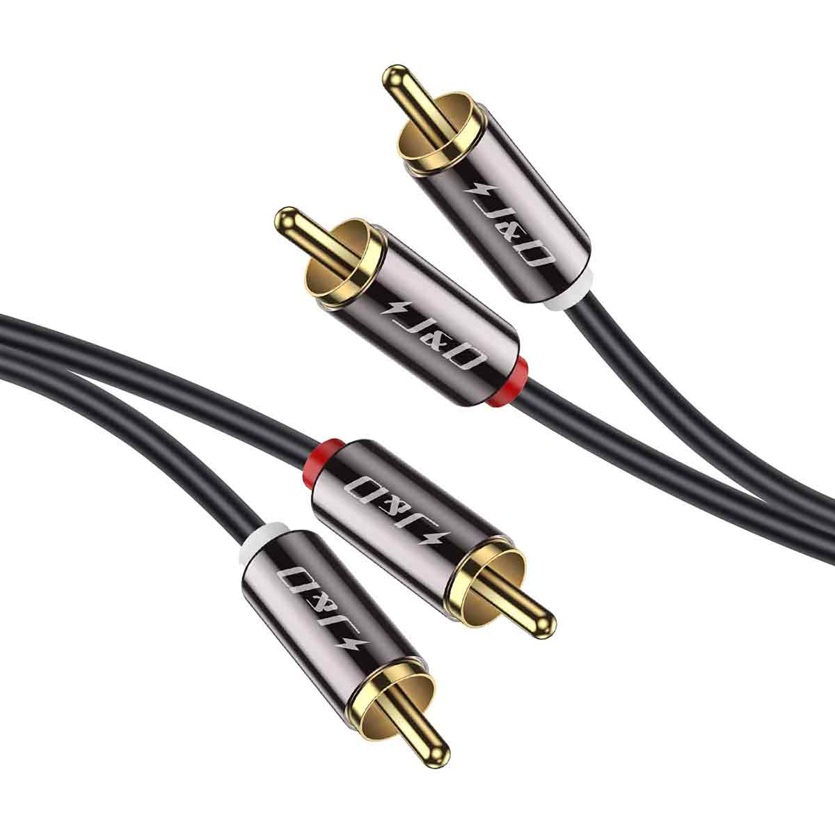 Rca-kabel, Vergoldet, 2 Rca-stecker (männlich) Auf 2 Rca-stecker (männlich), Kupfermantel, 90 Cm (3 Fuß)