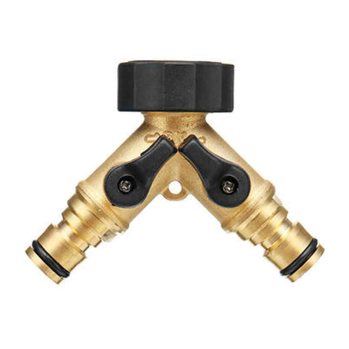 2-wege-y-ventilverteiler Mit 3/4"-eurogewinde, Mit Separaten Ein-/aus-ventilen Aus Messing, Anpassbar