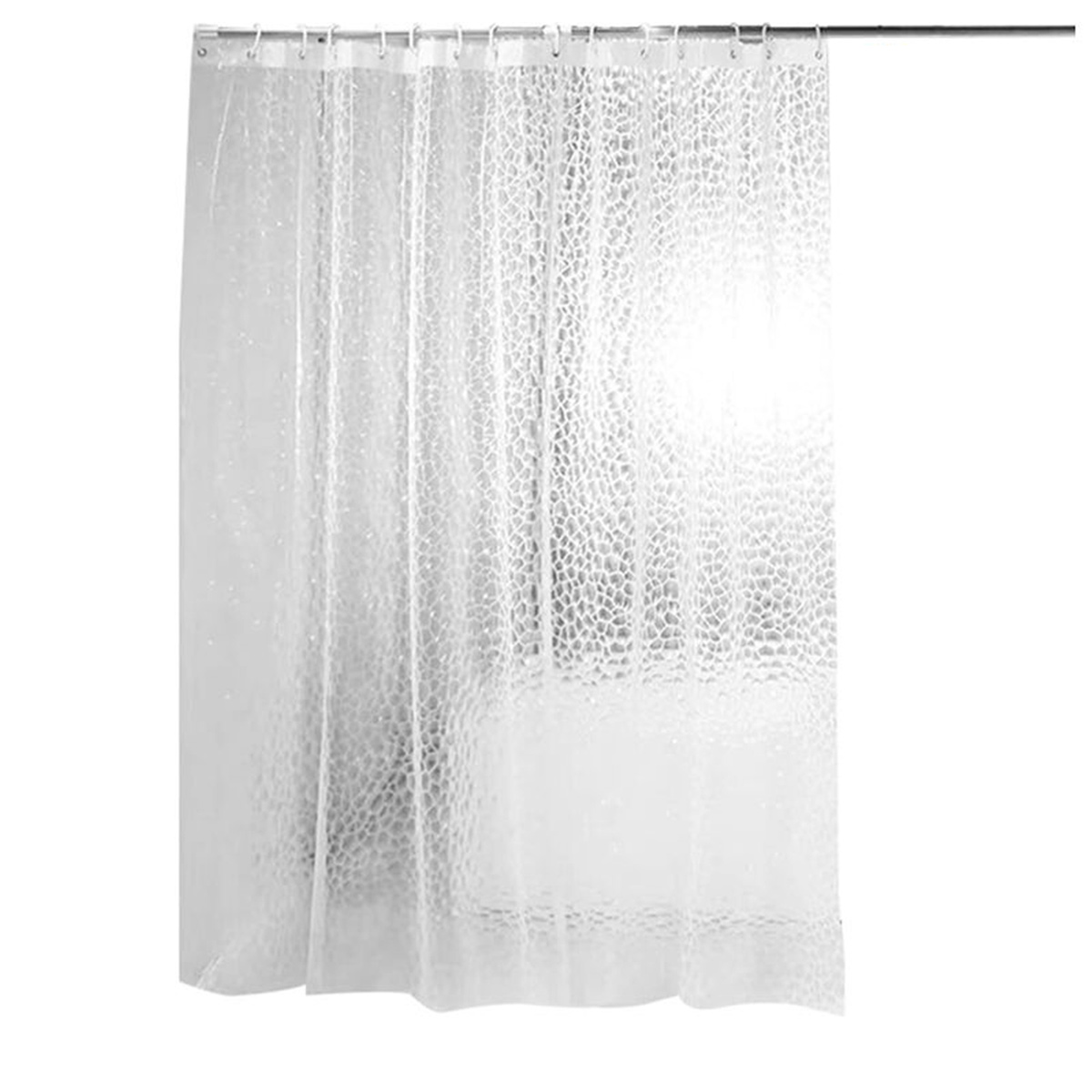 Anti-schimmel-duschvorhang 180 X 200 Cm, 3d-halbtransparenter, Waschbarer Eva-duschvorhang Mit 12 Haken, Wasserdicht Und Schimmelresistent