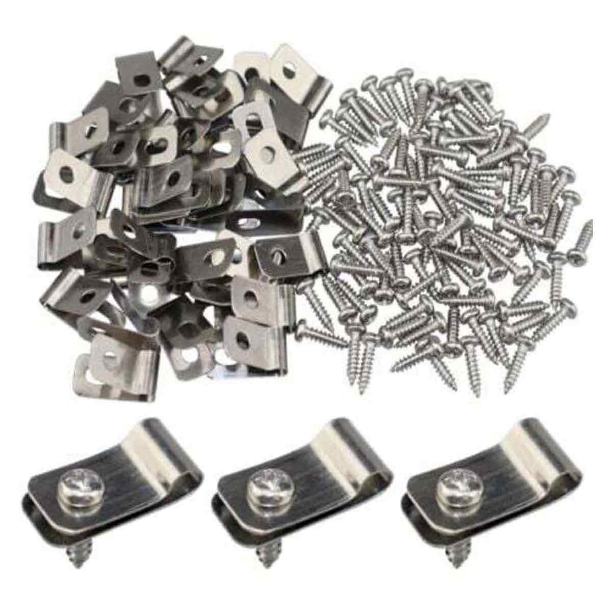 Edelstahl-zaunclips Mit Schrauben Und Kabelbindern Für Holz-, Vinyl- Oder Metallzäune