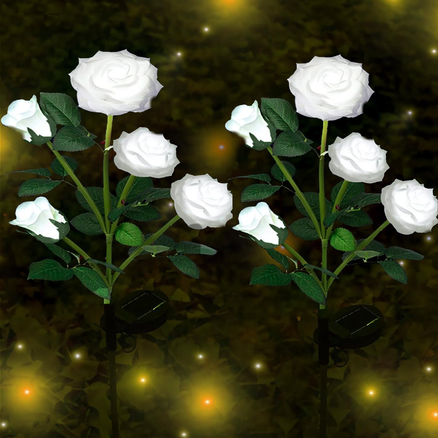 Solarlampen-teile, Rosa Blume, Monokristallines Panel, Wasserdicht, Garten, Terrasse, Hof