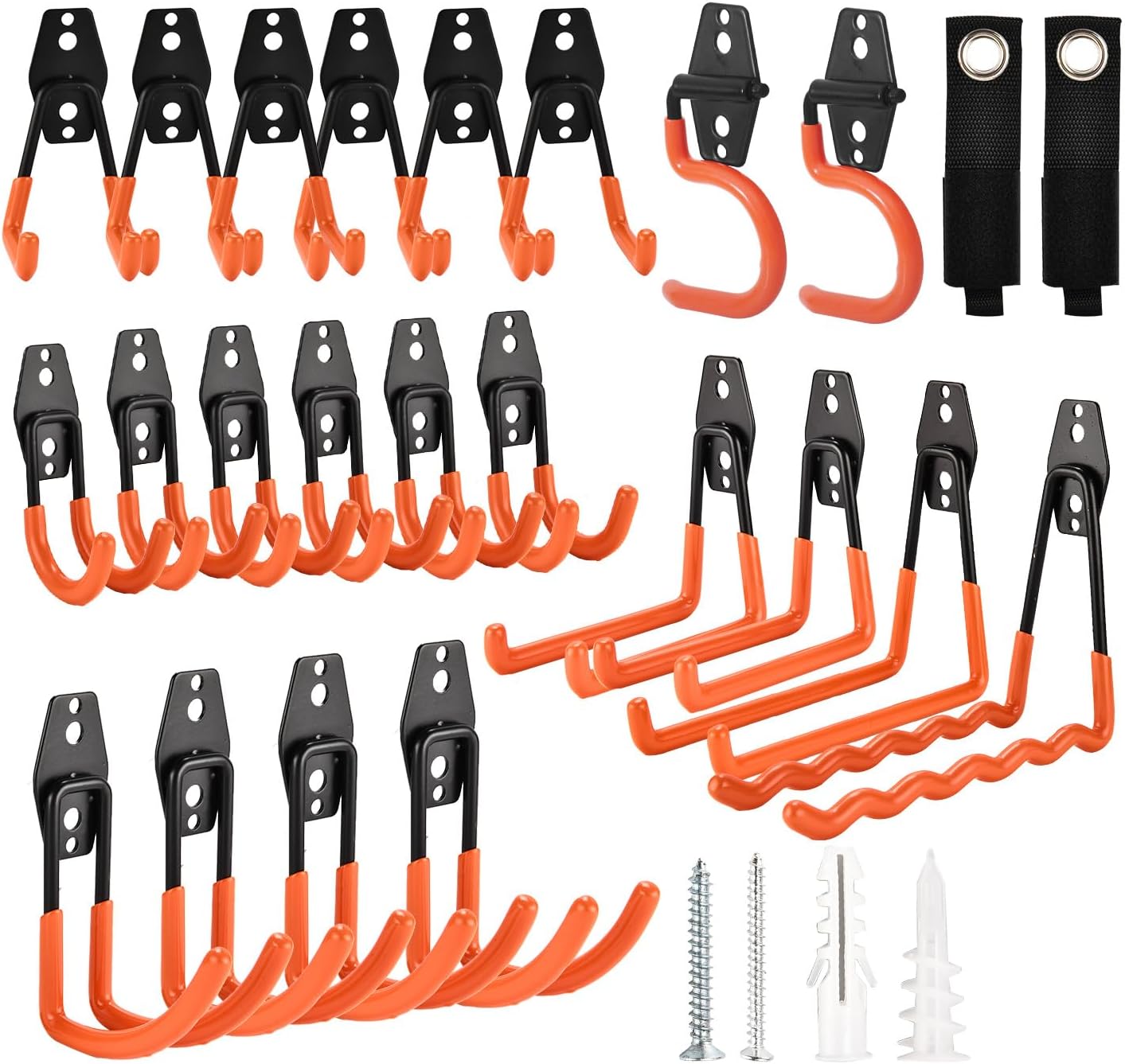 Set Mit 24 Haken, Robuster Stahl, Wandmontage, Für Fahrräder & Werkzeuge, Garagenaufbewahrung