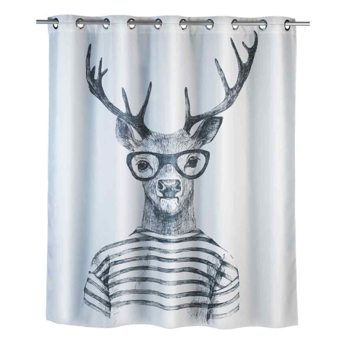 Ulisem Mr Deer Comfort Flex Anti-schimmel-duschvorhang, Original-duschvorhang, Maschinenwaschbar Und Wasserdicht, 10 Ringe