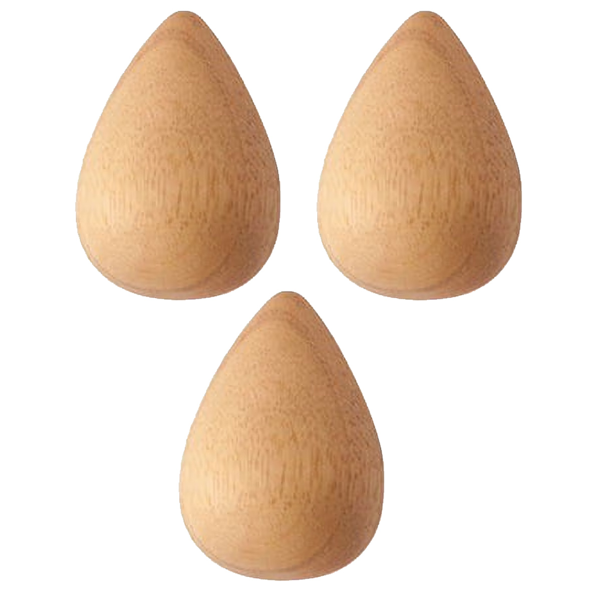 Set Aus 3 Tropfenförmigen Wandhaken Aus Holz – Handtuch- Und Garderobenständer Aus Naturholz Für Badezimmer, C