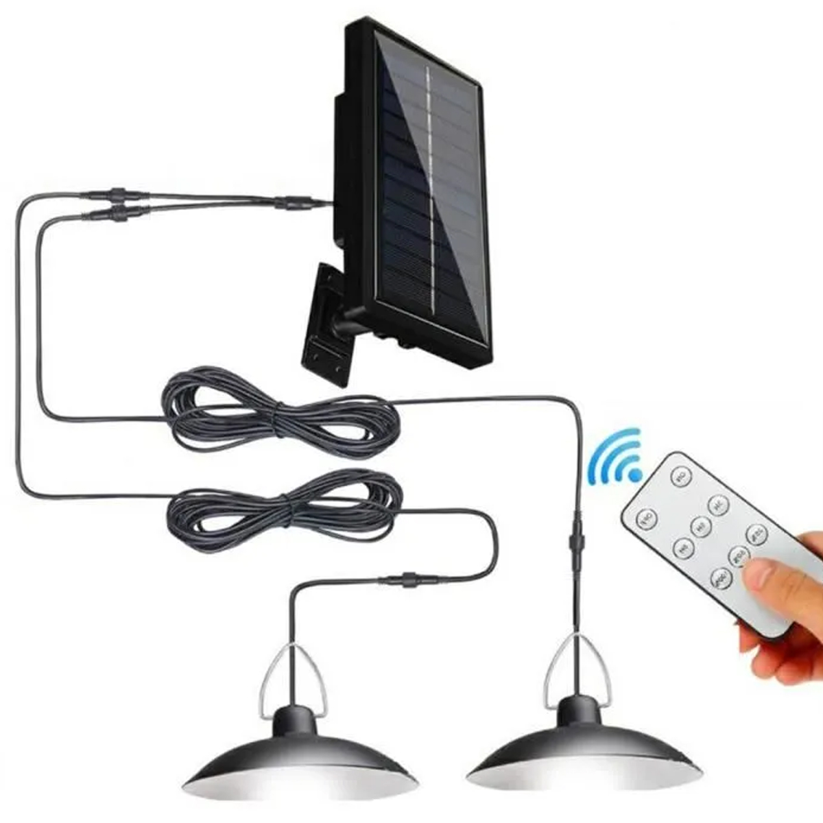 Led-solar-kronleuchter Für Den Innen- Und Außenbereich Mit Led-leuchtmittel, Doppelkopf, Warmweißes Licht