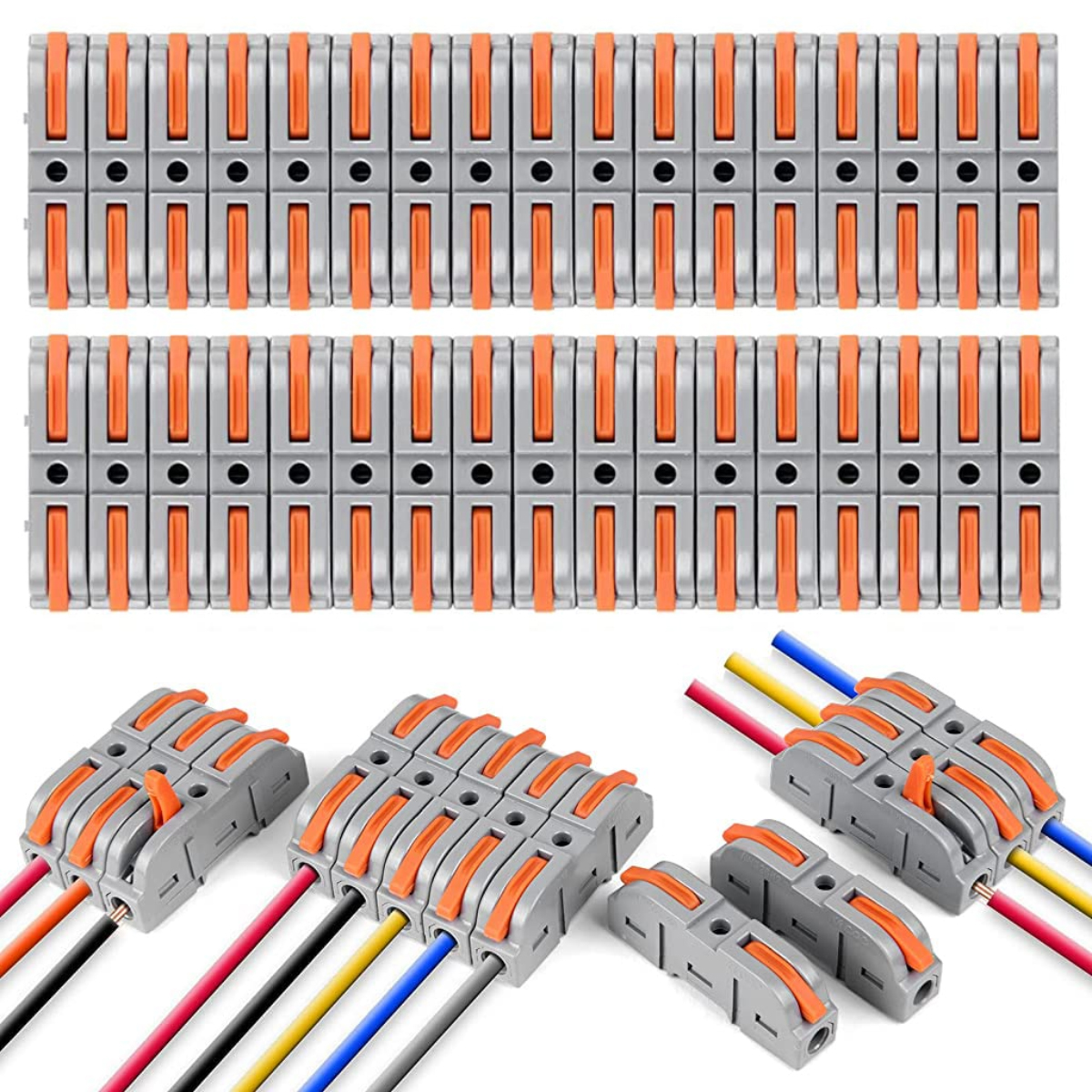 Elektrische Schnellverbinder Mit Hebel, 34 Stück 1-adrige 2-eingangs-anschlussklemmen, Für Frei Kombinierbare Kabeladern