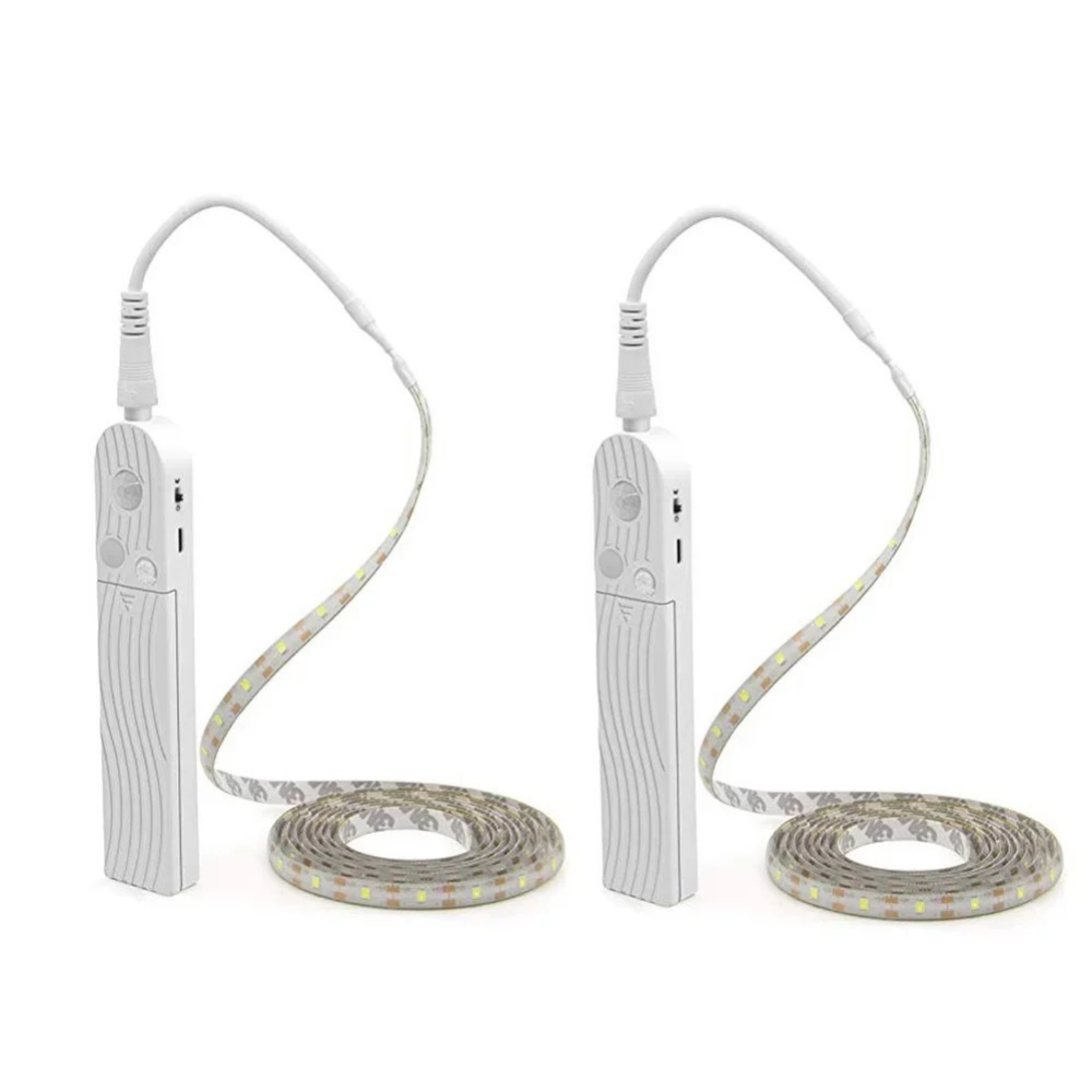 2er-pack Bewegungsmelder Für 3m Led-streifen, Kompatibel Mit Zäunen, Möbeln Und Treppen. Mehrfarbiger Led-streifen.