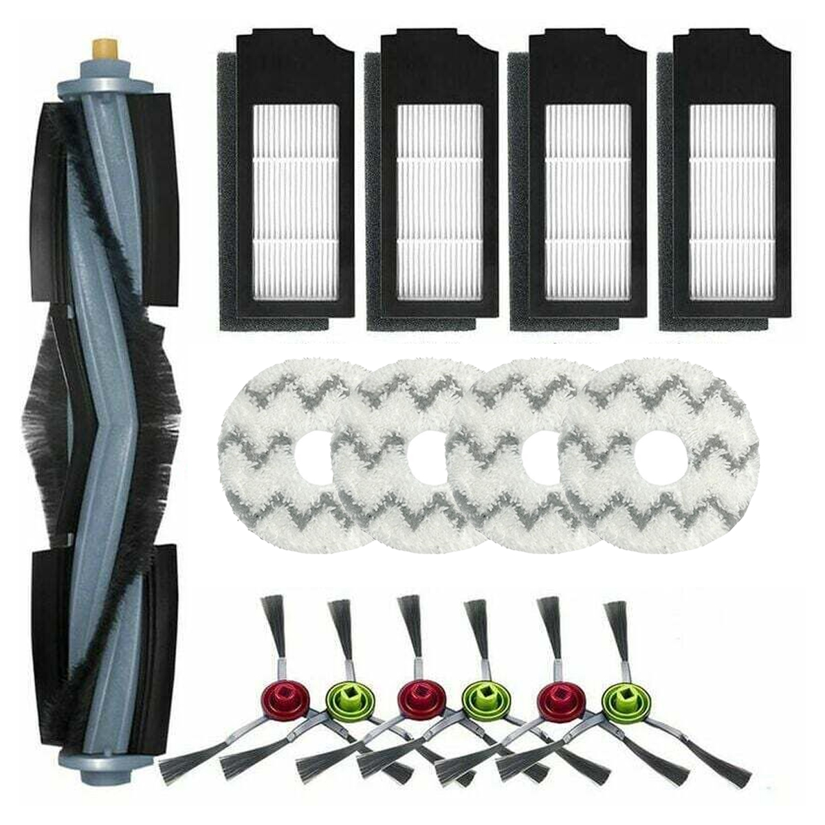 Zubehör Für Ecovacs Deebot X1 Omni / X1 E Omni / X1 Turbo: 1 Hauptbürste, 6 Seitenbürsten, 4 Wischpads, 4 Filter