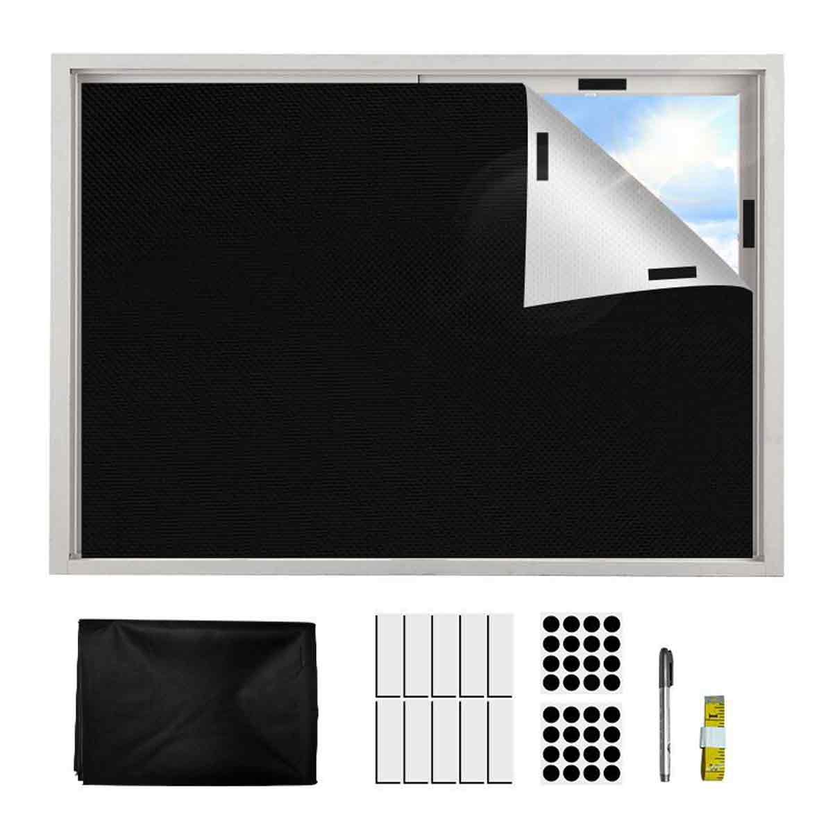 100 X 145 Cm – Magnetisches Verdunkelungsrollo – 100 % Verdunkelungsstoff – Kein Bohren Erforderlich – Sonnenschutz – Abnehmbar