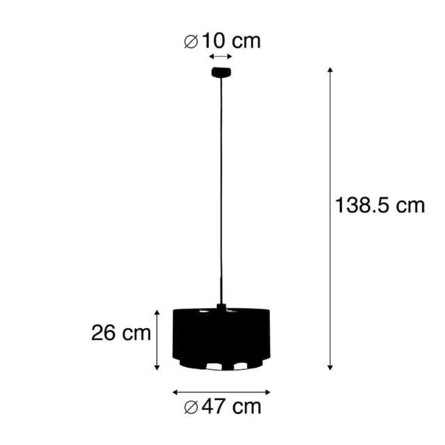 Moderne Hängelampe schwarz mit goldenem 47 cm Duo-Schirm - Combi