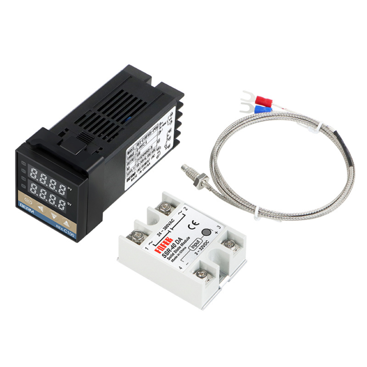 Pid-thermostat-temperaturregler, Einstellbar 0–400 °c, Digitaler Temperaturregler Mit Thermoelementrelais, Ac 100–240 V, 40 A