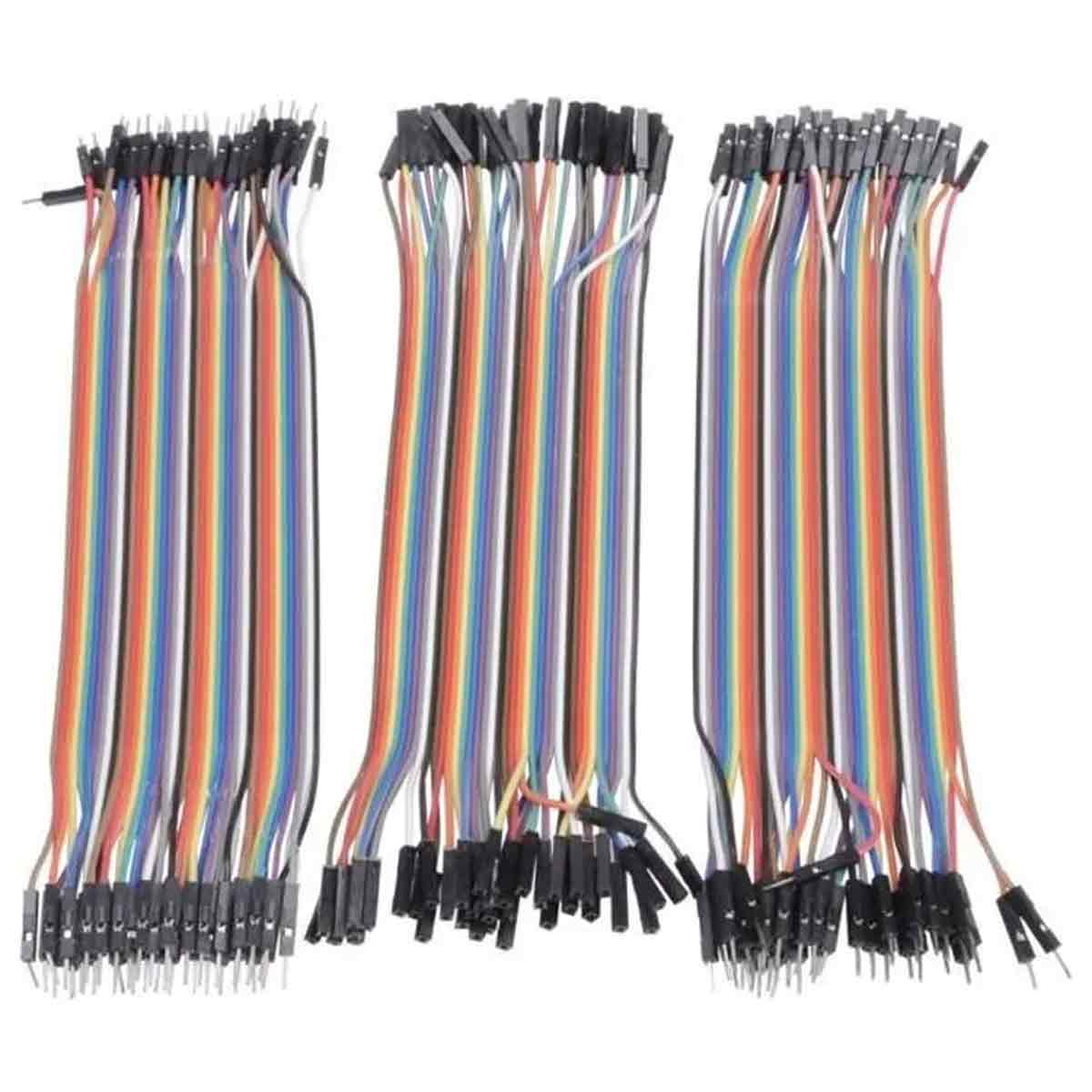 120 Stück 20 Cm Dupont Jumperkabel, 40 Stück Stecker-buchse, Stecker-stecker, 40 Stück Buchse-buchse Für Arduino