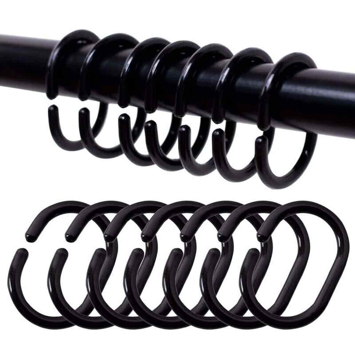 24-teiliges Duschvorhangring-set, Duschvorhanghaken, Duschvorhangringe Aus Kunststoff, Kunststoffhaken