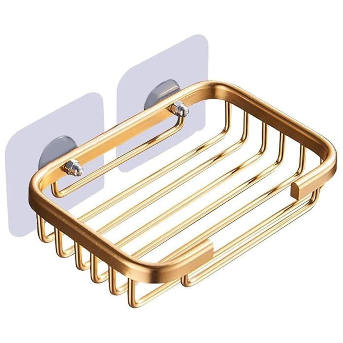 Seifenhalter Aus Metall Mit Starkem Saugnapf, Selbstklebend Zur Wandmontage, Für Badezimmer, Dusche, Badewanne (gold)